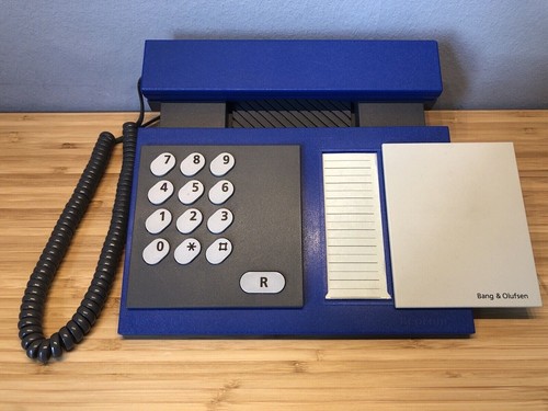 1986 B&O Bang & Olufsen Beocom 500 Danish Design Blue Telephone USA Plug - Afbeelding 2 van 5