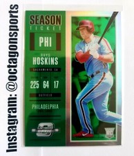 2018 PANINI CONT. OPTIC GREEN PRIZM RHYS HOSKINS RC! 17/50! 1/1! ROOKIE JERSEY #