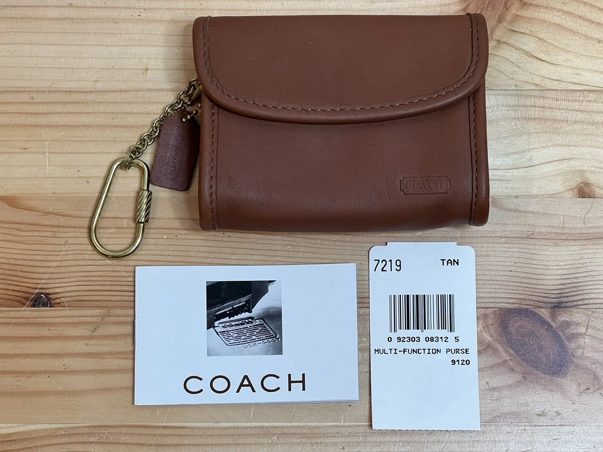 Vintage Coach 7219 Coin Purse Wallet Pouch Key Fob British Tan