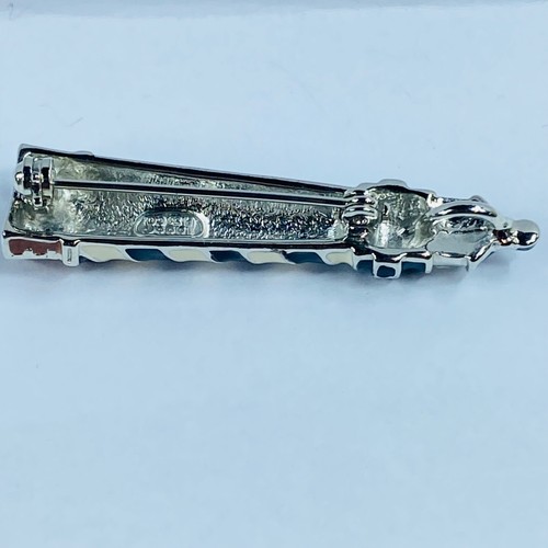 Lighthouse Brooch Pendant PS&CO Black White Silver Tone Metal Stripe Ocean Beach - Picture 4 of 14