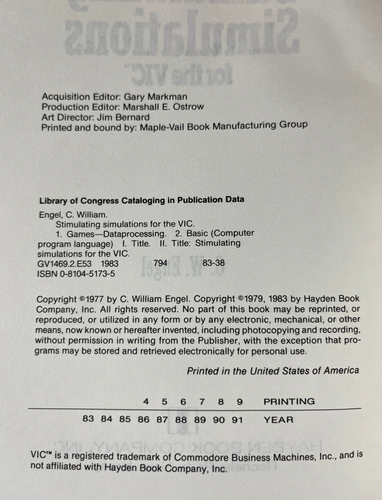 NEW Stimulating Simulations for the VIC - VIC-20 programs C.W.Engel 1982 Hayden - Afbeelding 3 van 6