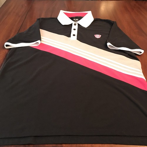 PINK Golf POLO SHIRT Size L Stripe 