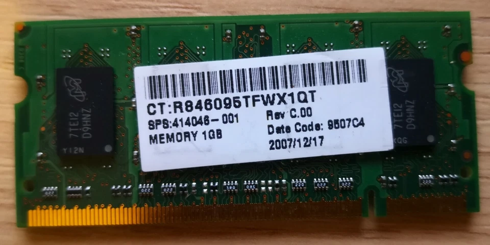 Memoria Ram SODIMM 200 PIN DDR2 1GB PC2-5300 667mhz ECC MICRON - Immagine 2 di 2