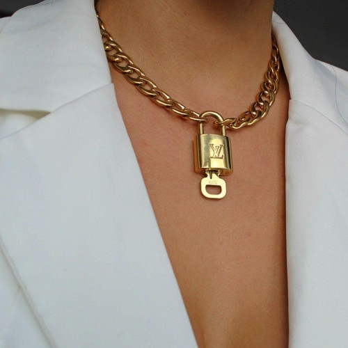 Louis Vuitton Padlock Necklace with Double Chain - Picture 4 of 5