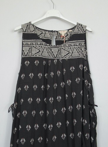 Fat Face Ladies Alison Gem Dress Black Geo Print Summer sizes 10 - Picture 6 of 10