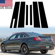 For 2010-19 Ford Taurus Wkeypad 6pcs Glossy Black Pillar Post Door Window Cover