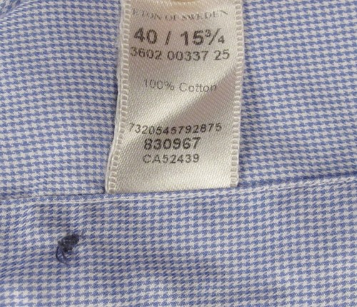 ETON CONTEMPORARY FIT Men's Houndstooth Formal Business Blue Shirt 40 15 3/4 - Picture 24 of 24