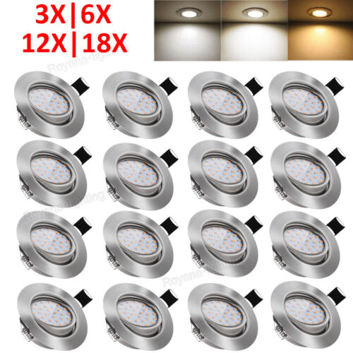 LED Einbaustrahler Einbauleuchten ultraflach Deckenstrahler Spot Lampen Set 230V - Afbeelding 1 van 23