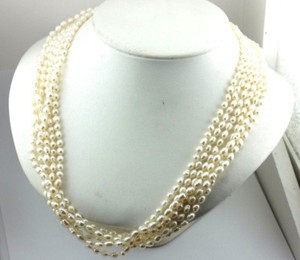 pearl multi freshwater clasp strand 18k italian necklace yellow estate gold