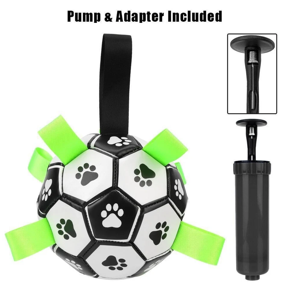 Dog Soccer Ball Puppy Toy Soccer Ball with Strap Interactive Dog Toy with Strap - Image 3 of 4