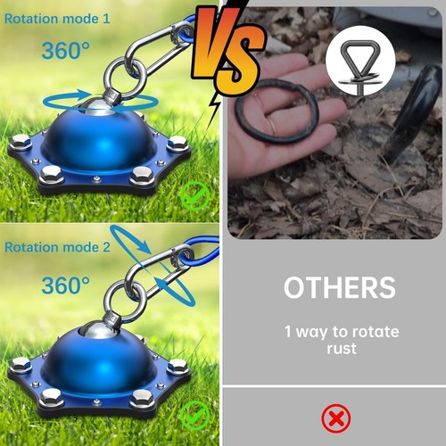 TOPKNOT Dog Tie Out Cable and Stake for Camping,360°Swivel Dog Run- No Tang - Picture 6 of 7