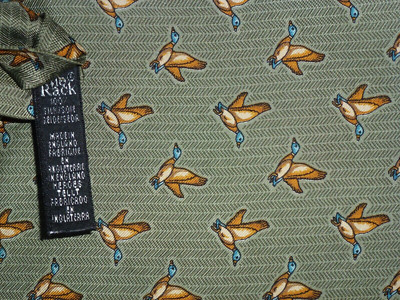 Vintage Krawattenhalter Seide Krawatte Schal fliegende Fasane Ascot Goodwood Rennen Land