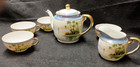 Antique Japanese Porcelain Tea Set 6 Pieces Nippon? Tea Pot w/ Cups and Creamer