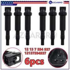 6 pcs Updated Ignition Coils With Connector Boot NEW for BMW 12137594937