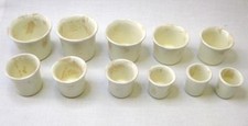 Full Set 11 different sized DISTRESSED Inkwell inserts Porcelain ink pot liners