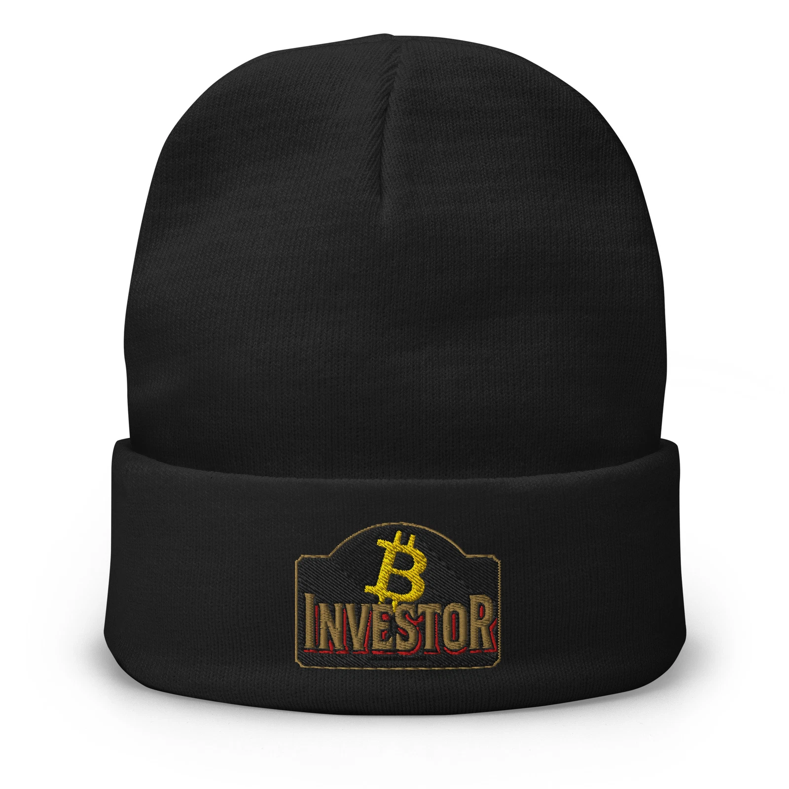 Bitcoin Investor Beanie Embroidered Cuffed Hat for Crypto Traders Streetwear