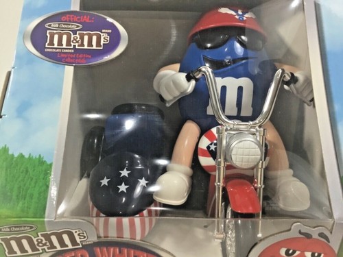 M & M’s Red White + Blue Limited Edition Collectible Motorcycle Candy Dispenser - Picture 5 of 6