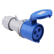 Blue 3 Pin 16A / 32A 230V Industrial Connector Plug Socket Male Female 2P+E