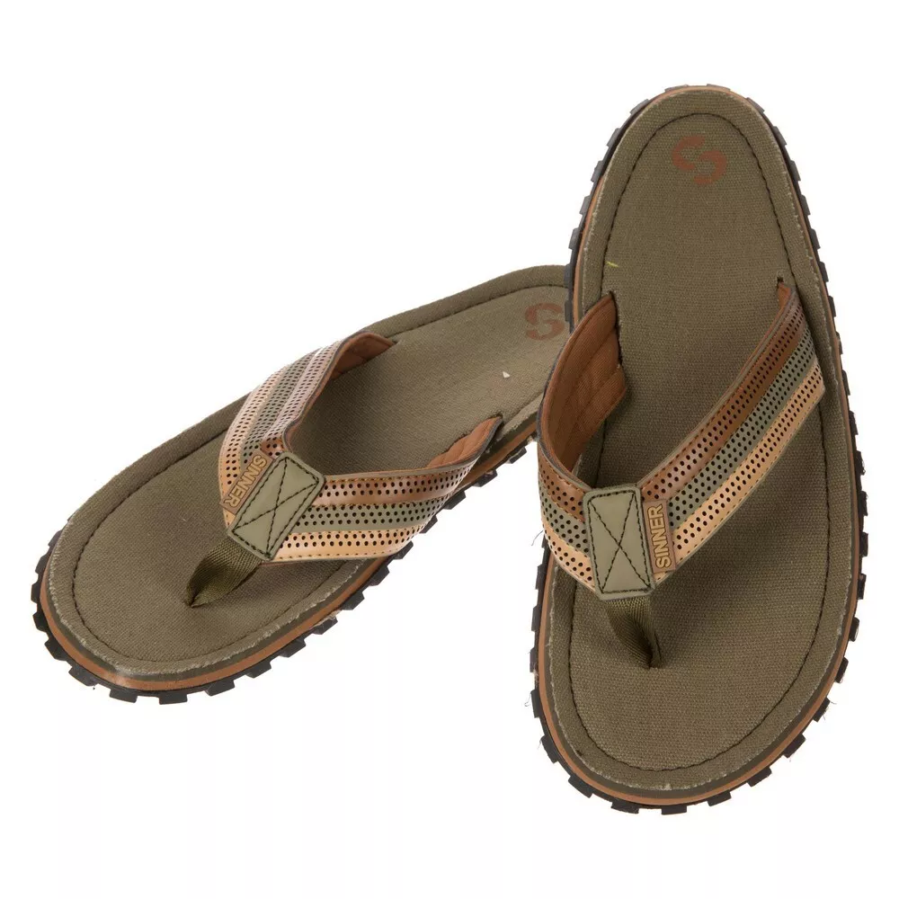 Sinner Beach Slaps III Flips Flops Toe Post Sandals Moss Green