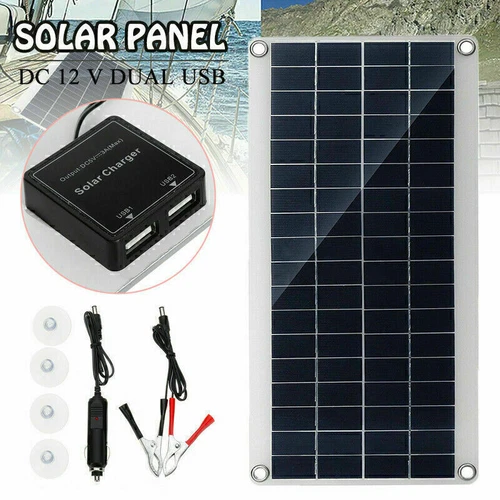 12V Solarzelle Solarpanel Solarmodul Ladegerät Dual USB für Telefon aufladen 10W