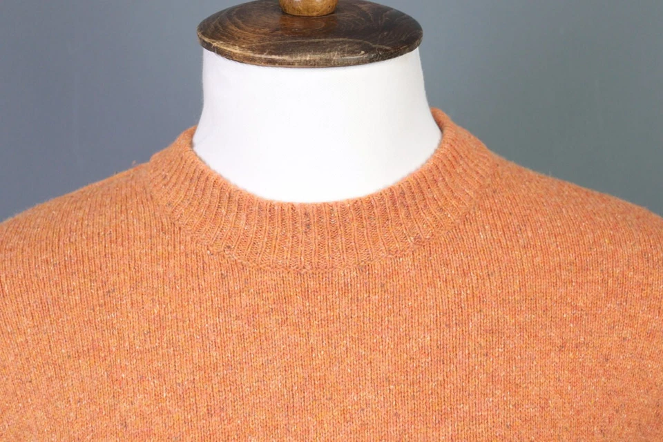 CHARLES CHEVIGNON Orange Crew Neck Wool Silk Knit Sweater Size XXL - Image 3 of 4