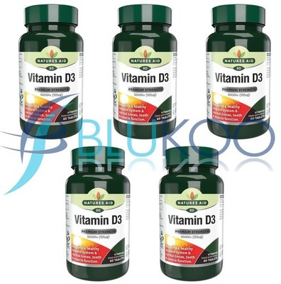 Natures Aid Vitamin D3 5000iu - 60 Tabletten (5er Pack)