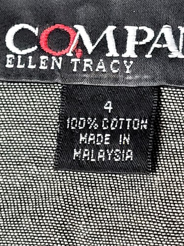 Ellen Tracy Company Black Jean Style Button Down Top/Coat Light Weight Size 4 - Picture 7 of 8