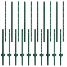 6ft Metal Fence Post, Pack of 10, Strong and Durable U-Fence Post No Digging Gr