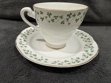 Royal Tara SHAMROCK Cup Saucer and Bread Plate Smooth Edge Made in Ireland