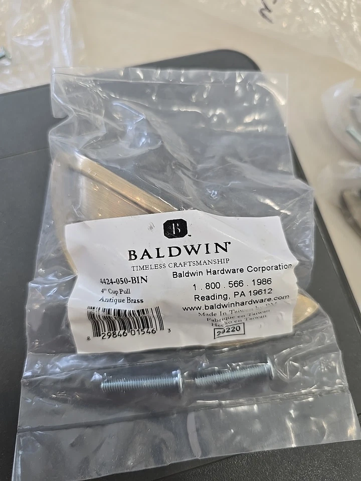 Baldwin níquel satinado 4" taza tirador 4424-150-BIN cubo de latón antiguo17 Foto 2 de 3