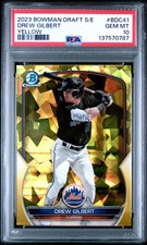 2023 Bowman Draft Sapphire Edition Yellow Drew Gilbert #BDC41 SN75; PSA-10
