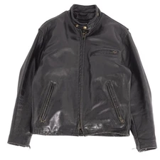 Schott Jacket W Liners Leather Single Riders Men's 38 Black Used MOLO-0