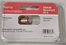 Pack of 5 #220930 Plasma 45A Consumable Nozzles - Free Shipping