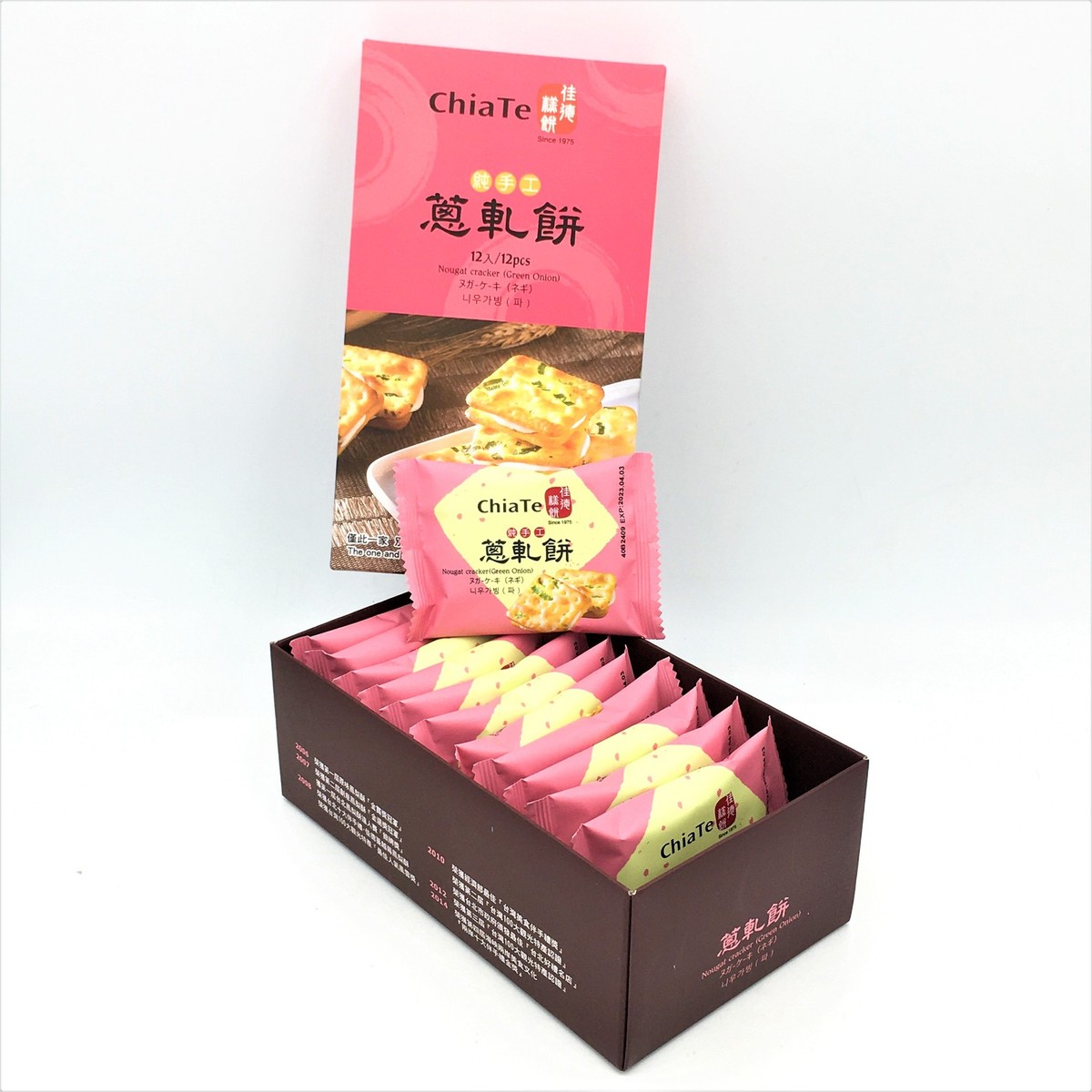 Chia Te Nougat Cracker (Green Onion) 180g /12pcs 佳德純手工蔥軋餅 Chia Te Nougat Cracker (Green Onion) 180g /12pcs 佳德純手工蔥軋餅