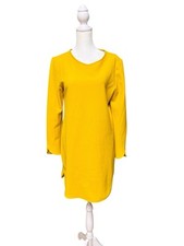 🟡 Zara Woman Mustard Yellow Open Back Long Sleeve Dress Size Large