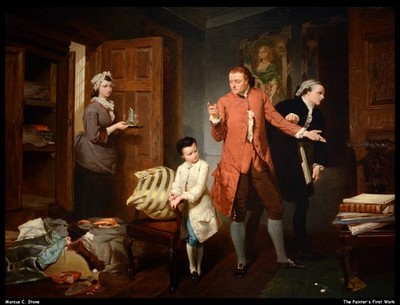 Marcus Stone the Painters First Work O 1 Vintage Kunstdruck Poster Wanddeko Des