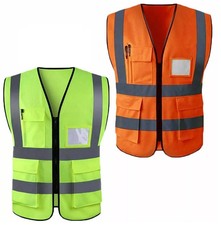 Hi Vis Safety Vest With Pockets Reflective Work Vest High Visibility Mesh Jacket