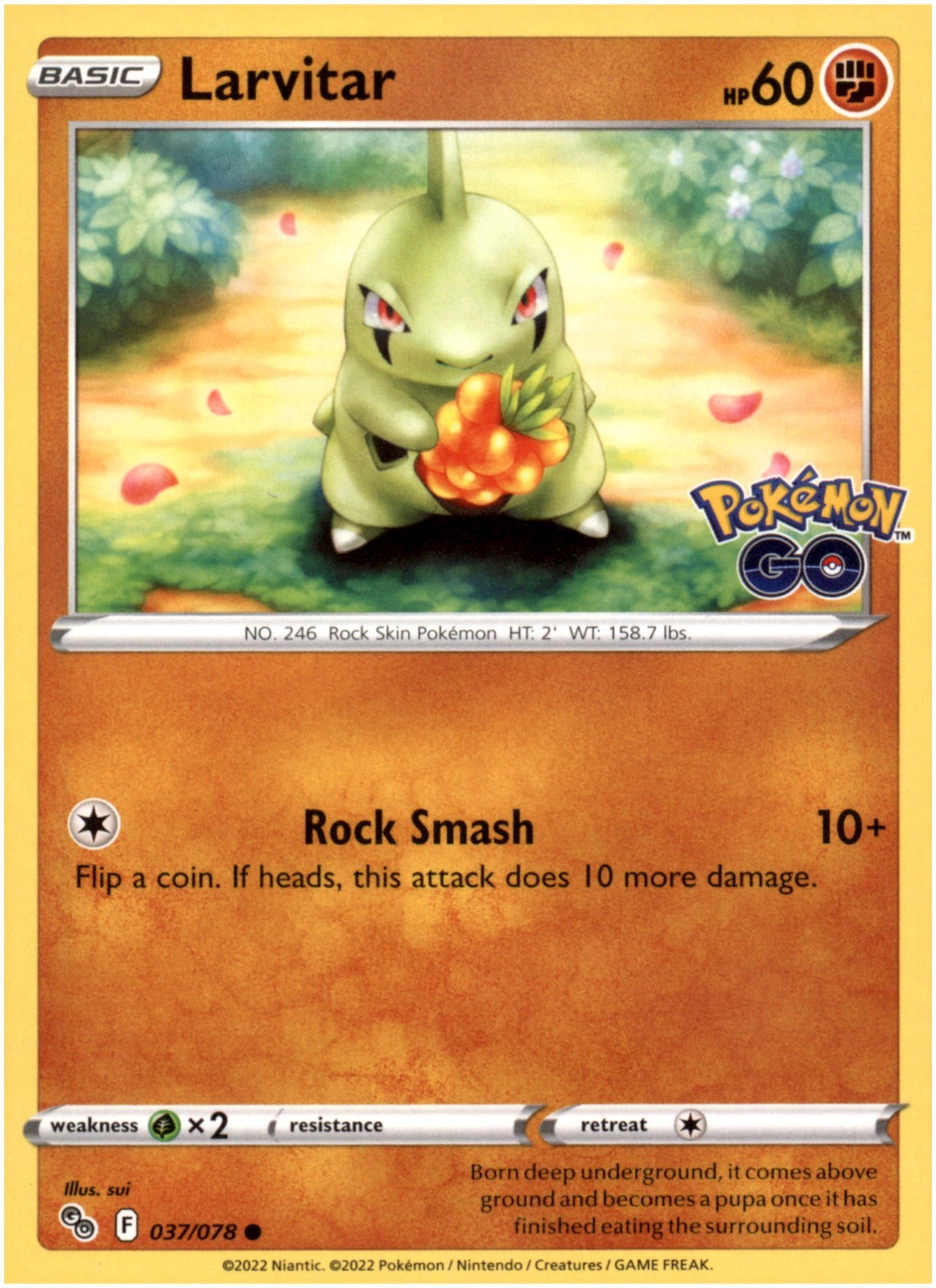 Larvitar 37/78 - Common - Pokemon Go 2022