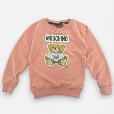 Moschino Mädchen Sweatshirt Pullover 116 5-6 J Rosa Teddy Bär Print Logo