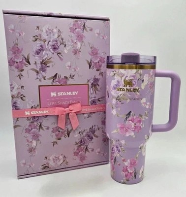 Stanley x LoveShackFancy 40oz Happy Thoughts Quencher   Rosa Beaux Purple   NEW!