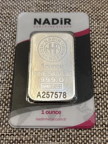 1 Oz .999 Silver Nadir Metal Refinery Bar ~ Sealed in Assay Card Serial Numbers!