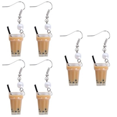  3 stücke Perle Milch Tee Anhänger Ohrringe Simulation Ohrringe Perle Milch Tee