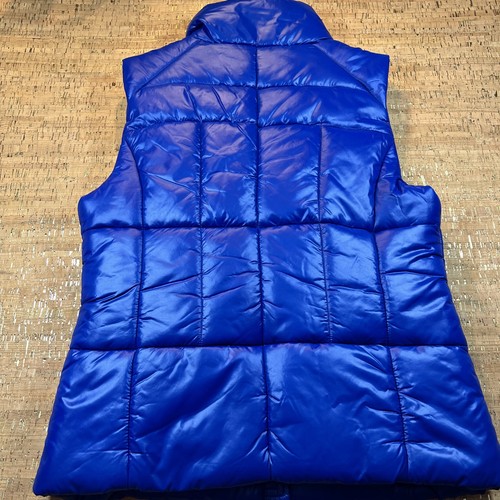 Avec Les Filles Shiny Nylon Puffer Vest Blue Women's Small New With Tags - Picture 12 of 12