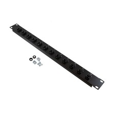 NavePoint 1U 1.75" 19 Inch Panel with 12 Cat6 Couplers