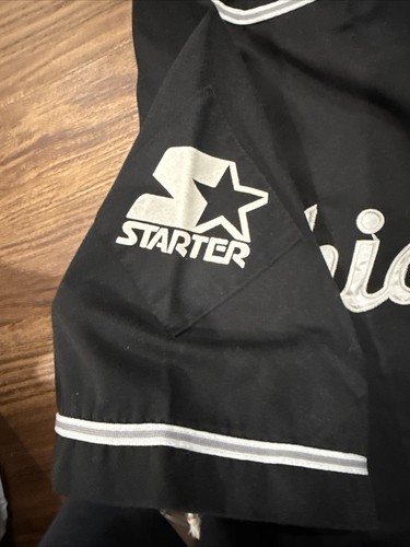 Vintage 90s Men's Starter Chicago White Sox Jersey Button Up Black Size L - Picture 10 of 11