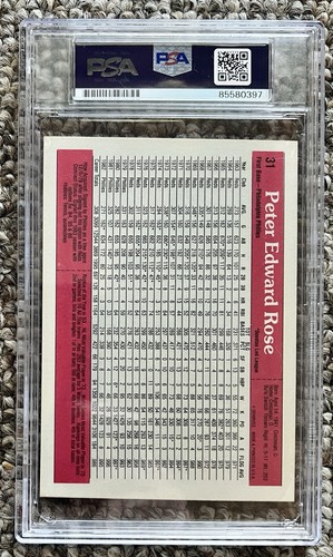 Autografo 1983 Pete Rose firmato Donruss Jumbo gigante PSA DNA Reds Phillies - Foto 3 di 3