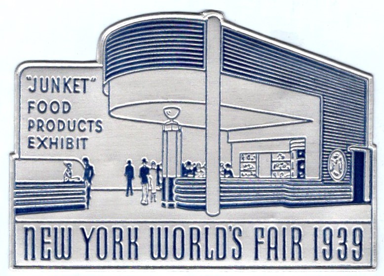 1939 NY WORD’S FAIR SILVER POSTER STAMP/LABEL FOR JUNKET-FREE SHIPPING