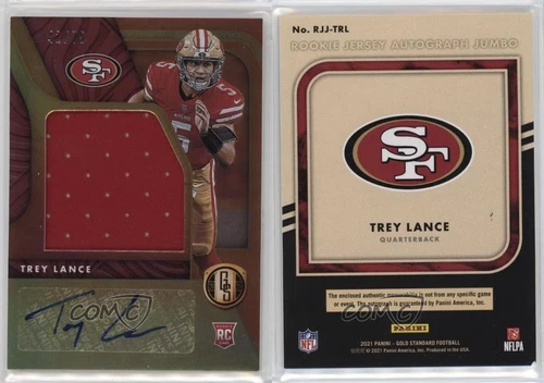 2021 Panini Gold Standard Rookie Jersey Jumbo /75 Trey Lance #RJJ-TRL Auto RC
