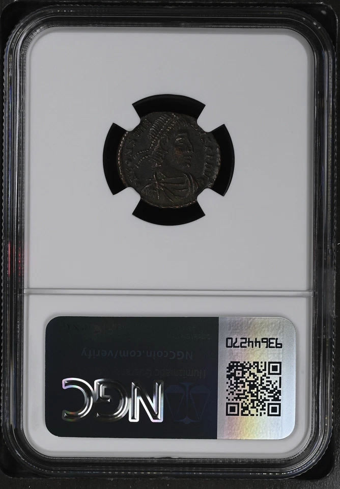 NGC Ch XF AE3 Constantius II c. AD350 FEL. TEMP. REPARATIO CHOICE EXTREMELY FINE - Image 2 of 2