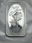 Vintage 1981 Merry Christmas Santa 1 Oz .999 Silver Bar Dahlonega Mint